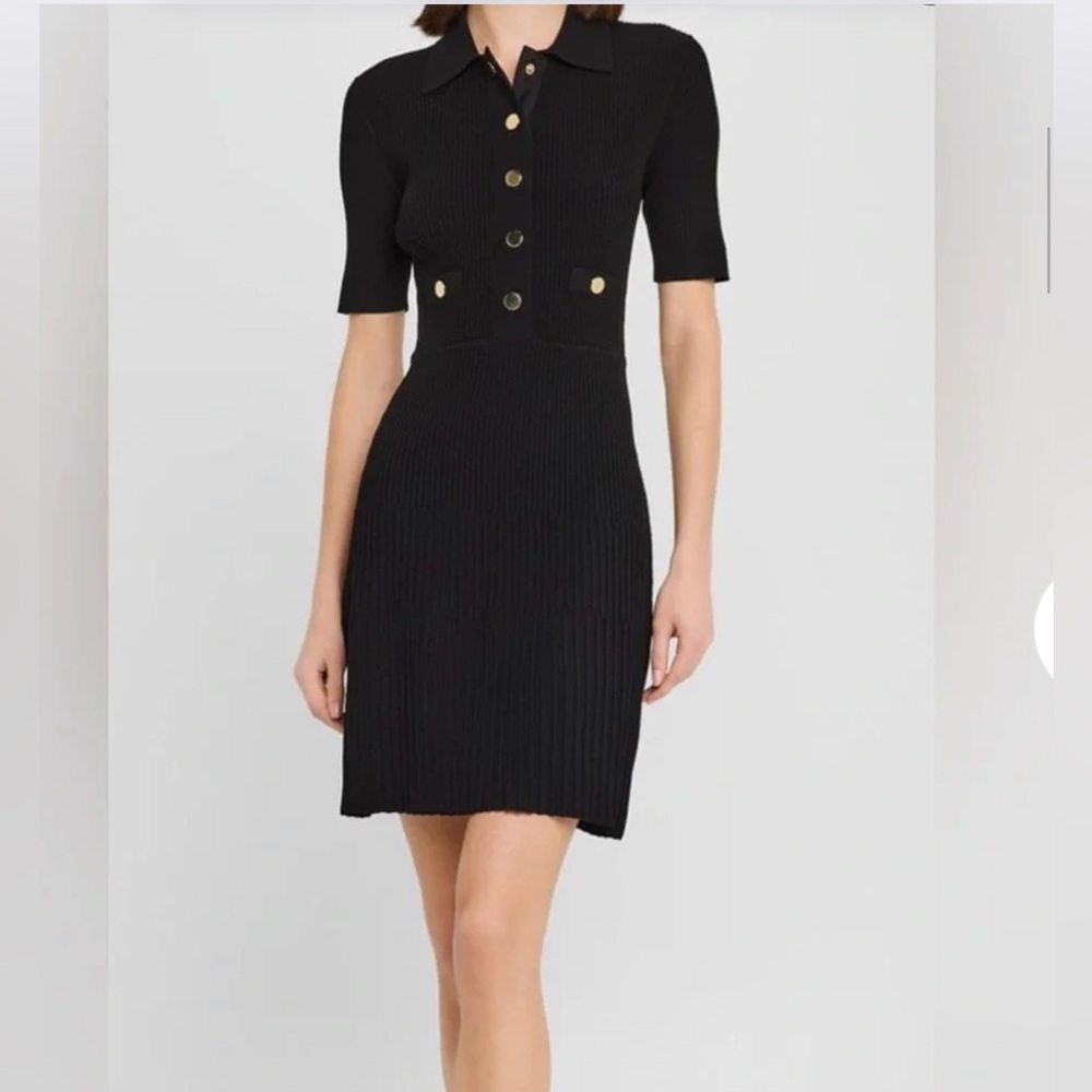 Veronica Beard Black Dress with Gold Accent Sz XS